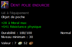 Dent polie endurcie