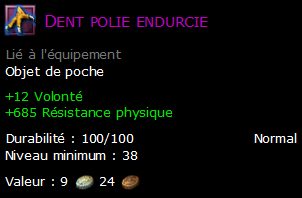 Dent polie endurcie