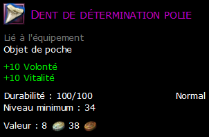 Dent de détermination polie