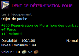 Dent de détermination polie