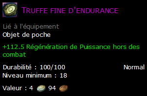 Truffe fine d'endurance