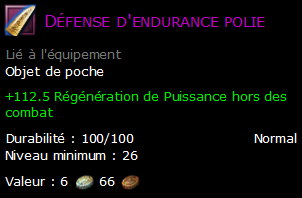 Défense d'endurance polie