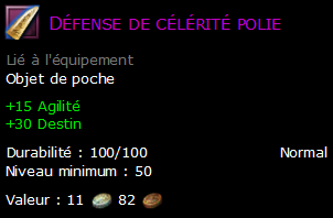 Défense de célérité polie