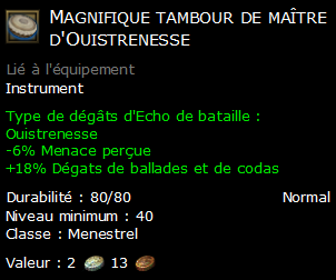 Magnifique tambour de maître d'Ouistrenesse