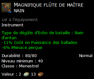 Magnifique flûte de maître nain