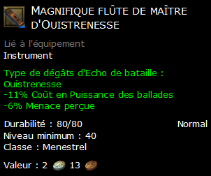 Magnifique flûte de maître d'Ouistrenesse