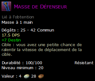 Masse de Défenseur