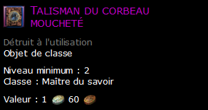 Talisman du corbeau moucheté