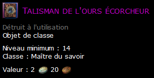 Talisman de l'ours écorcheur