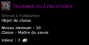 Talisman du Lynx d'onyx