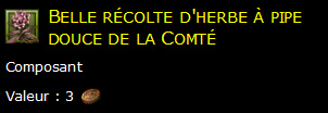 Belle récolte d'herbe à pipe douce de la Comté