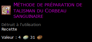 Méthode de préparation de talisman du Corbeau sanguinaire