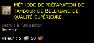 Méthode de préparation de tambour de Beleriand de qualité supérieure