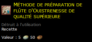 Méthode de préparation de flûte d'Ouistrenesse de qualité supérieure