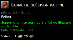 Baume de guérison raffiné