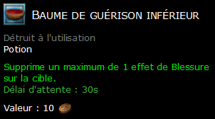 Baume de guérison inférieur