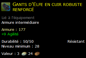 Gants d'Elfe en cuir robuste renforcé