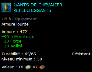 Gants de chevalier réflechissants