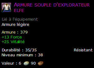 Armure souple d'explorateur elfe