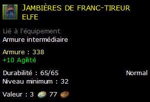 Jambières de franc-tireur elfe