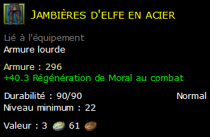 Jambières d'elfe en acier