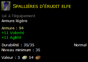 Spallières d'érudit elfe