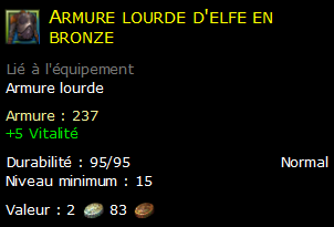 Armure lourde d'elfe en bronze