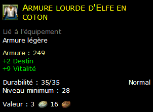 Armure lourde d'Elfe en coton