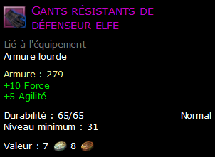 Gants résistants de défenseur elfe