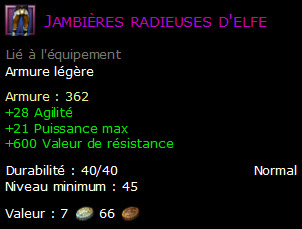 Jambières radieuses d'elfe