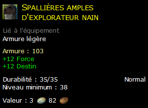 Spallières amples d'explorateur nain