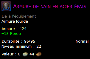 Armure de nain en acier épais