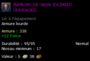 Armure de nain joliment ouvragée