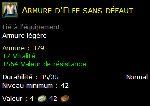 Armure d'Elfe sans défaut