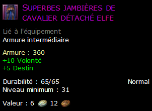 Superbes jambières de cavalier détaché elfe