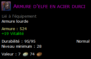 Armure d'elfe en acier durci