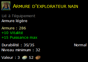 Armure d'explorateur nain