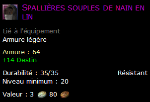 Spallières souples de nain en lin