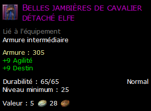 Belles jambières de cavalier détaché elfe