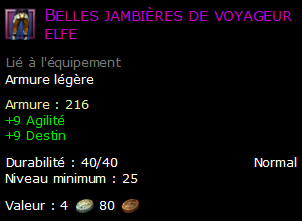 Belles jambières de voyageur elfe