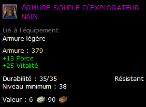 Armure souple d'explorateur nain