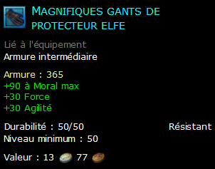 Magnifiques gants de protecteur elfe