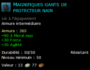 Magnifiques gants de protecteur nain