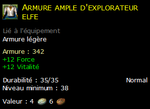 Armure ample d'explorateur elfe