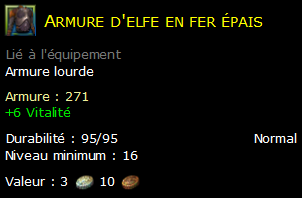 Armure d'elfe en fer épais