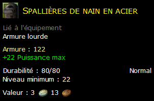 Spallières de nain en acier