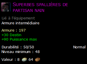 Superbes spallières de partisan nain