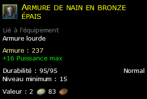 Armure de nain en bronze épais