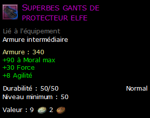 Superbes gants de protecteur elfe