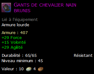 Gants de chevalier nain brunis